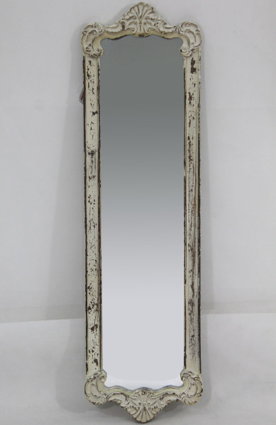 Lustro w drewnianej postarzanej ramie 111x33x3 cm