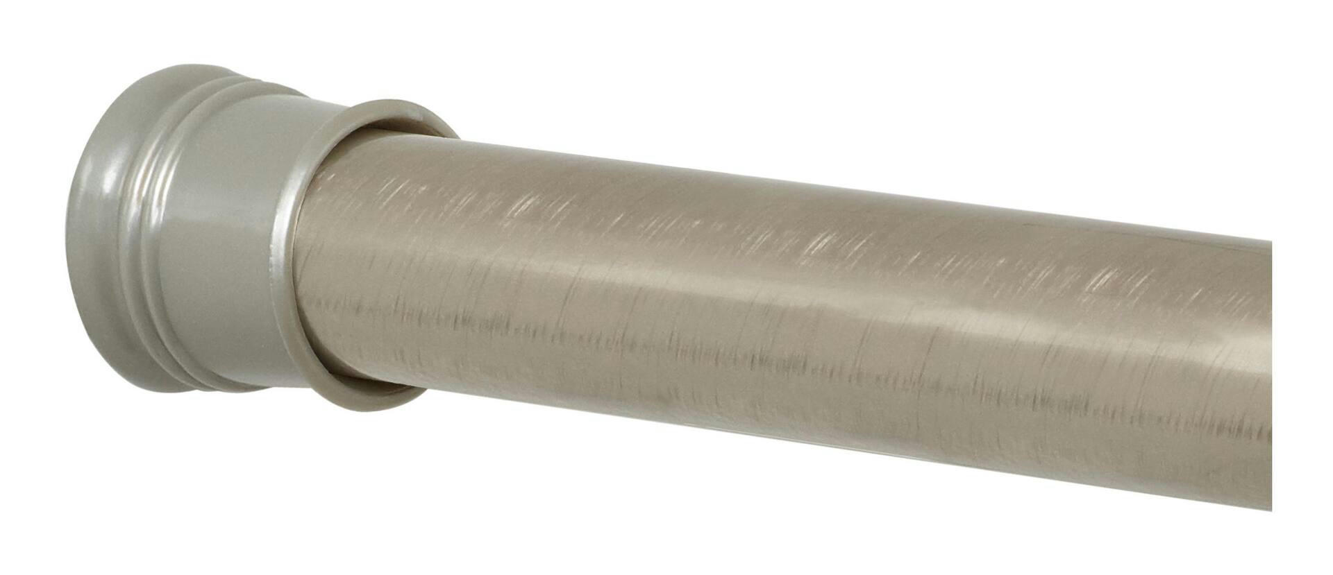For Living Adjustable Rust-Resistant Shower Curtain Tension Rod, Brushed Nickel, 44-in to 72-in