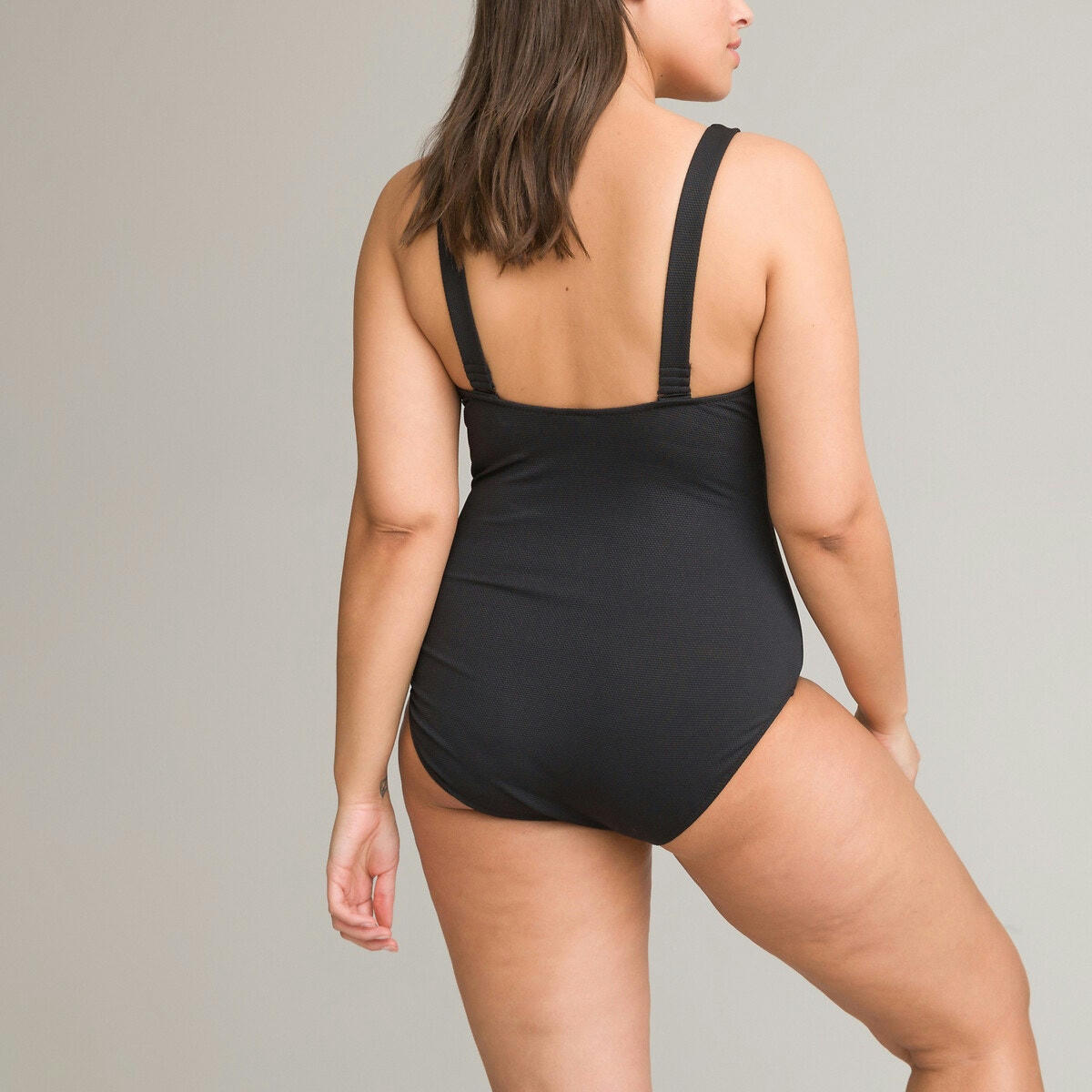 Maillot de bain 1 pièce triangle, matière reliéfée