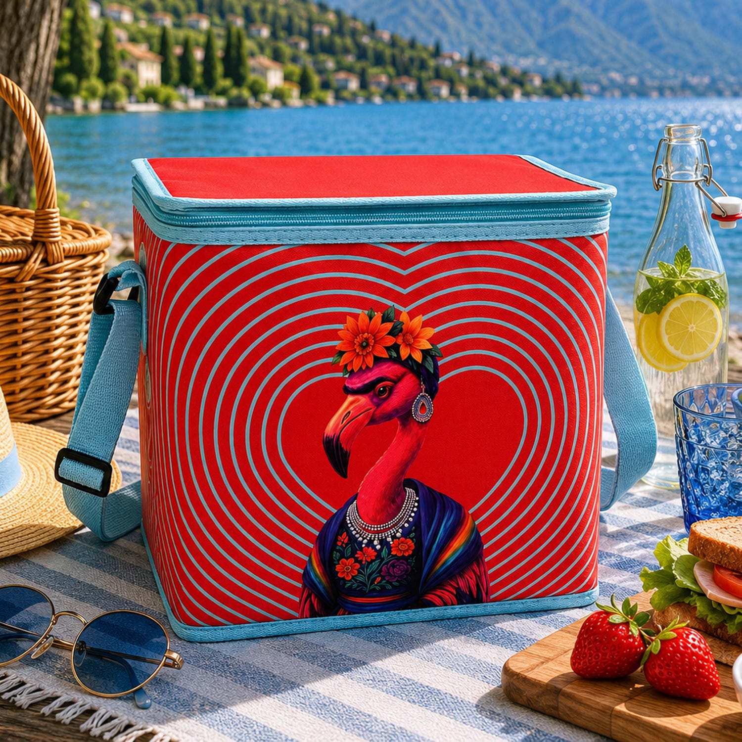 Borsa termica 20 L con tracolla fenicottero