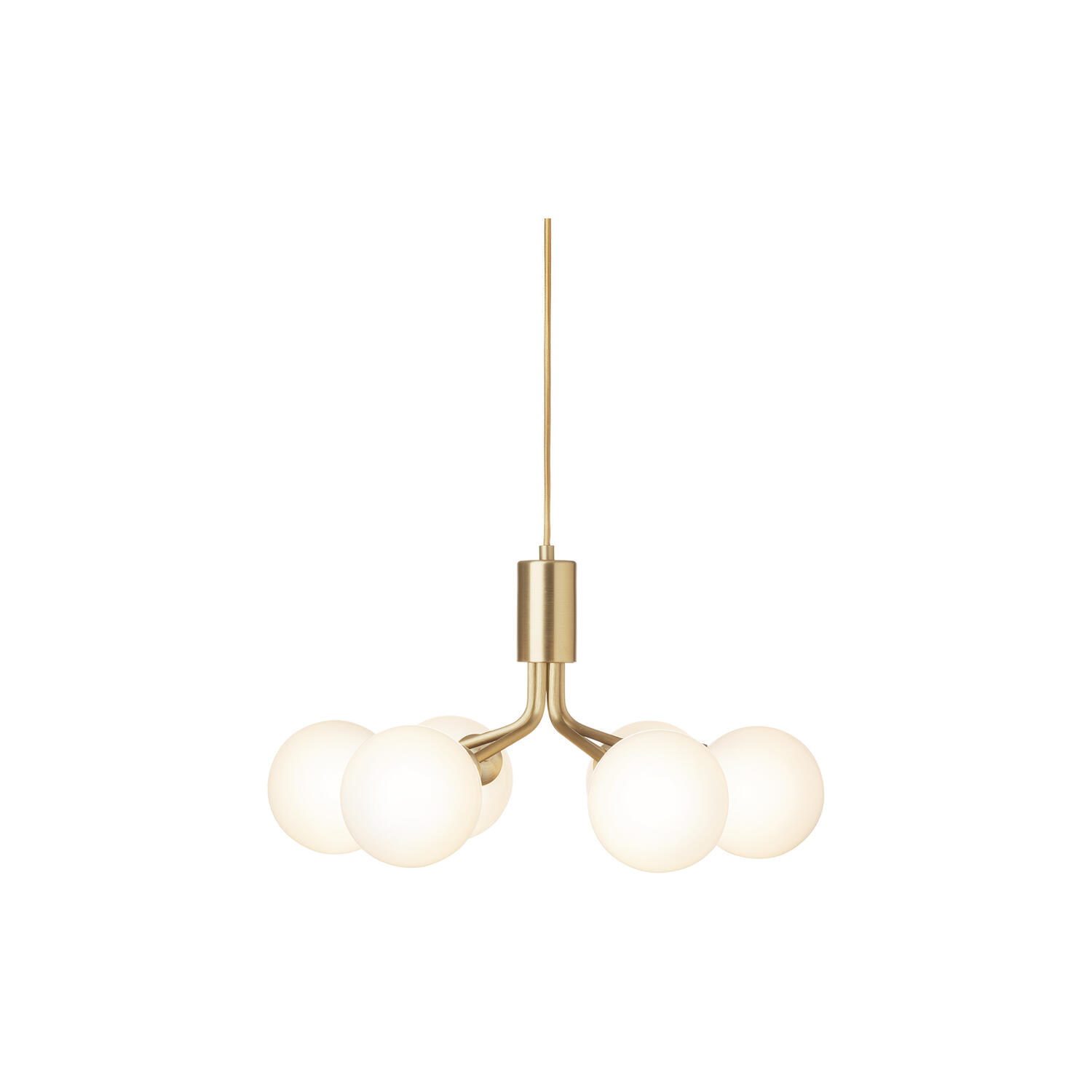 Apiales 6 Pendant, brushed brass/opal