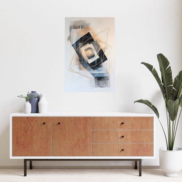 Naklejka na ścianę Feeby Abstrakcja Kształty Geometria Beżowy 20x30