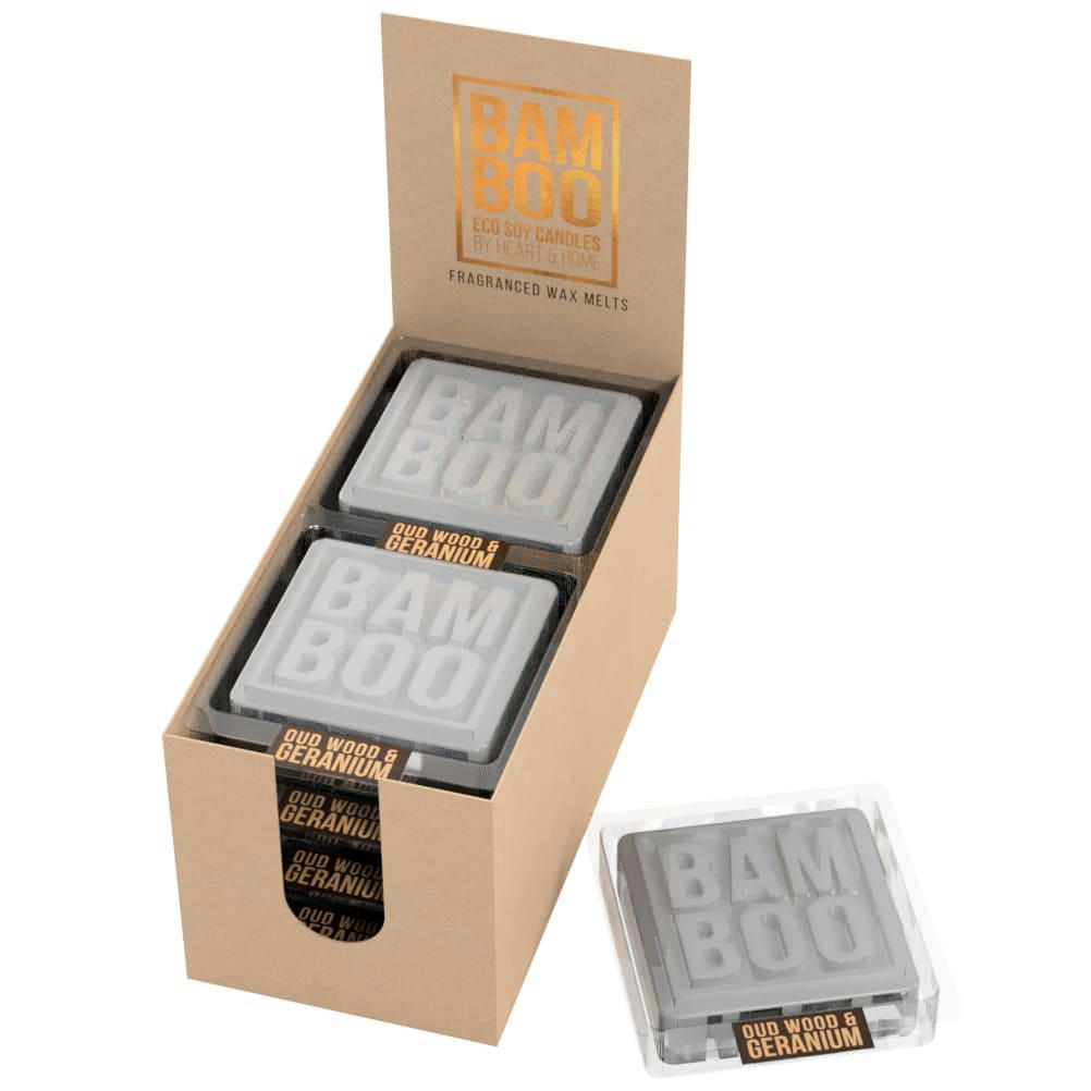 - Un galet de cire éco responsable bois de oud géranium