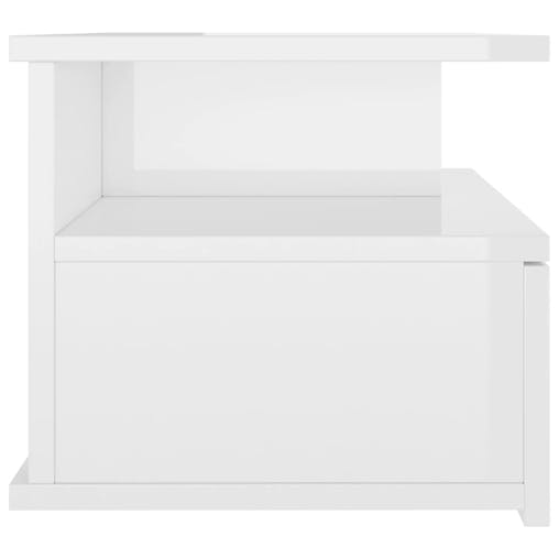 NNEVL Floating Nightstands 2 pcs High Gloss White 40x31x27 cm Chipboard