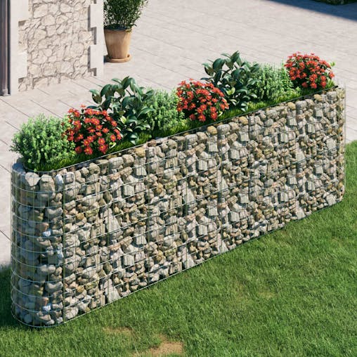 NNEVL Gabion Raised Bed Galvanised Iron 330x50x100 cm
