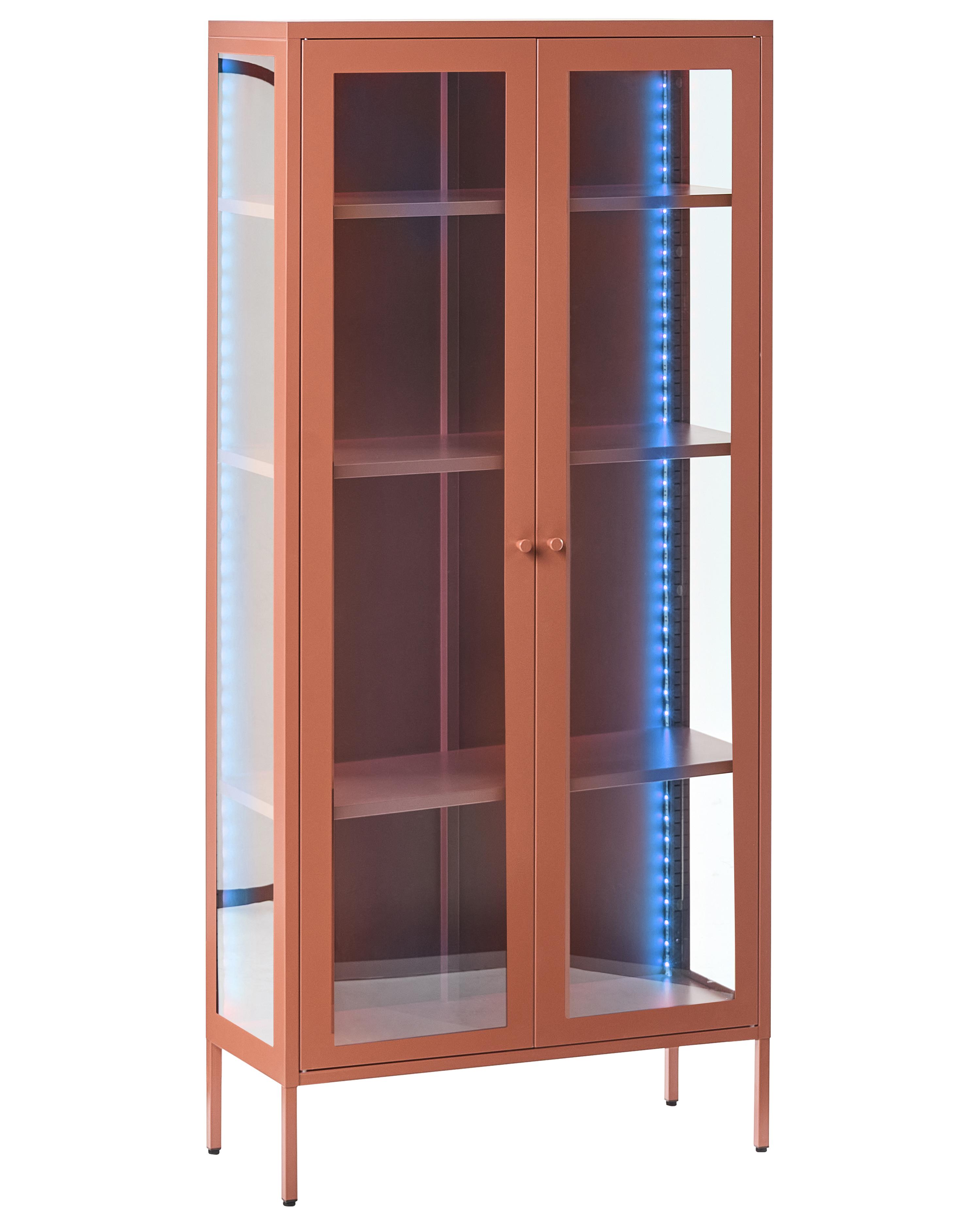 Glass Display Cabinet HARTY Metal 80 cm Golden Brown