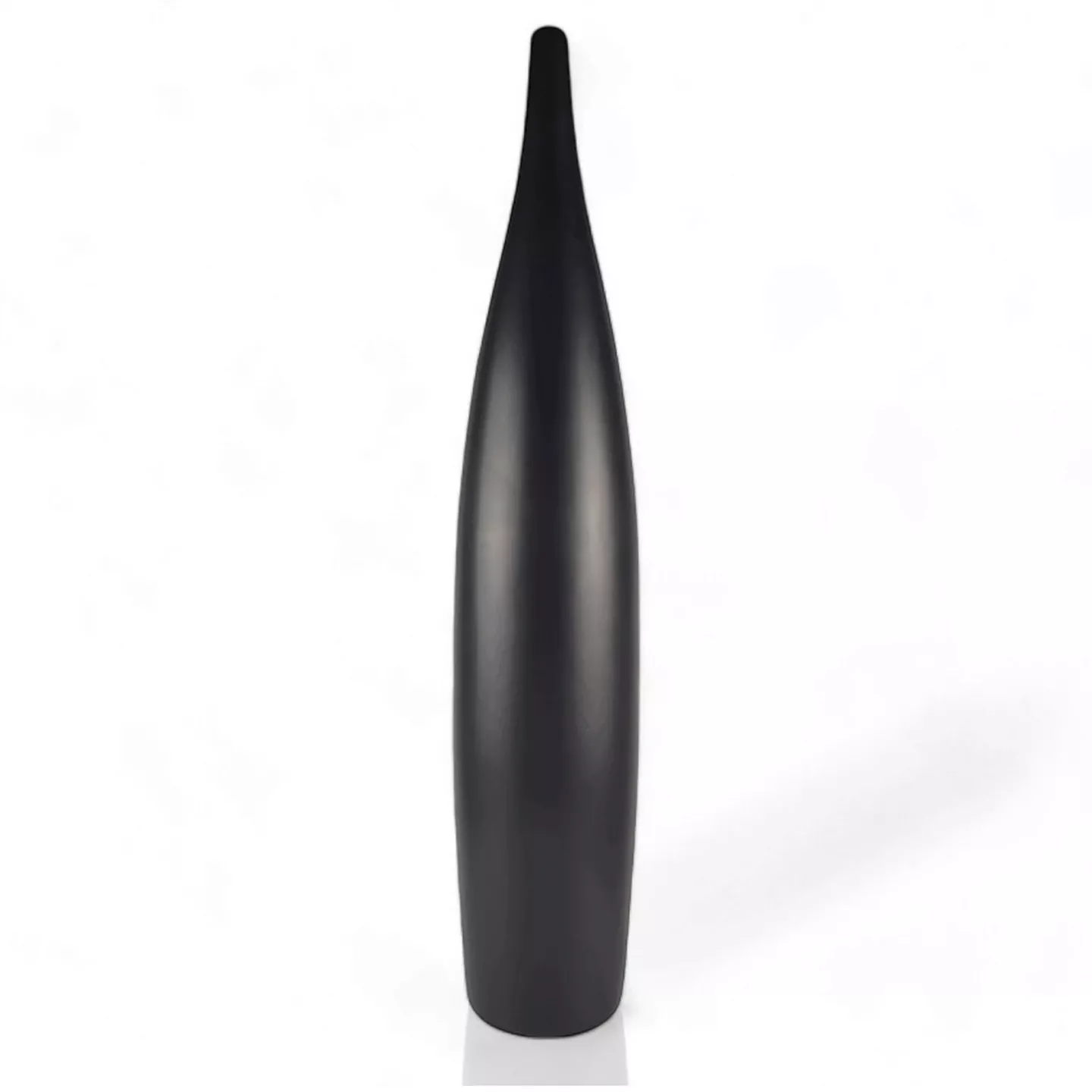 Czarny Wysoki Wazon Podłogowy Ceramiczny - 70cm Mat