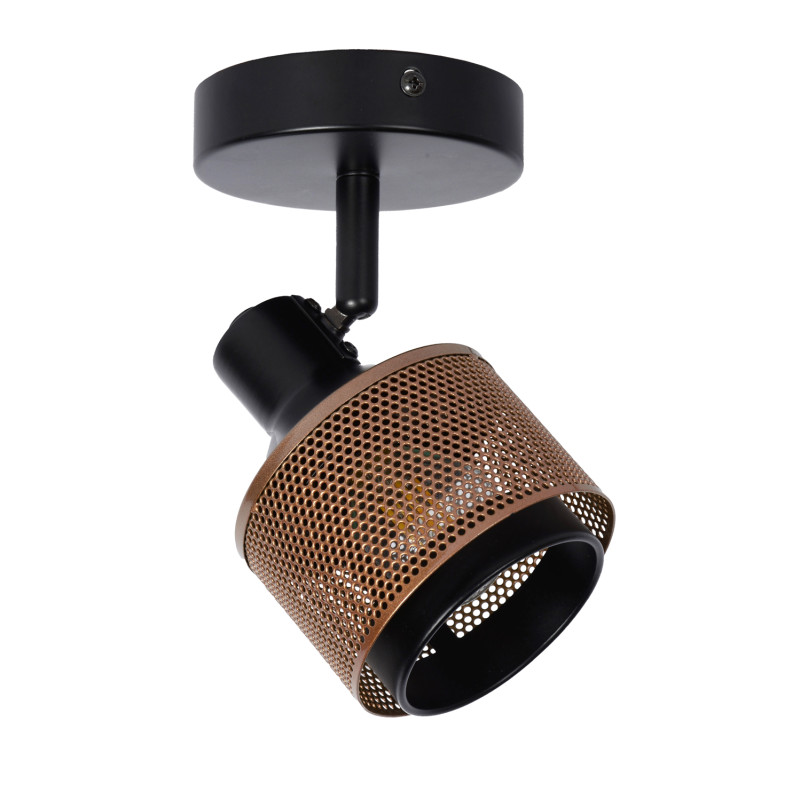 Spot Rafa noir et bronze E14 40 W LUCIDE