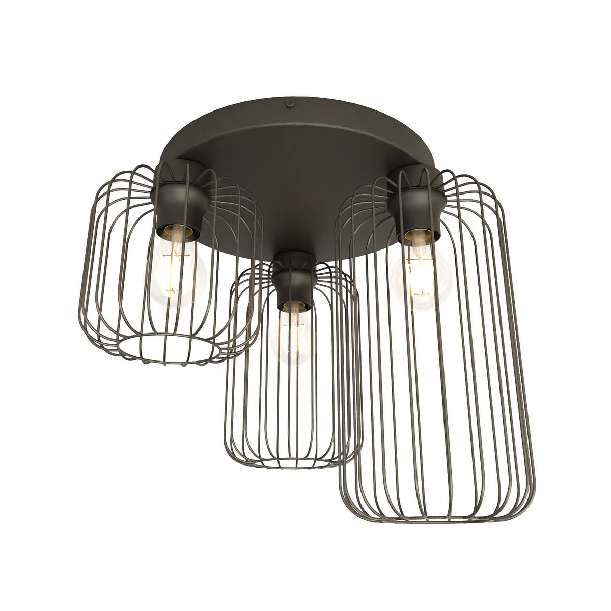 Emibig plafondlamp Barn - 3 lichts - 30 x 35  cm - zwart