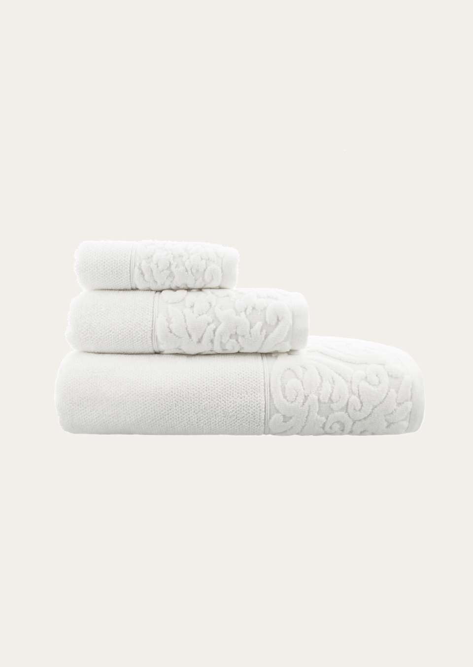 DRAP DE DOUCHE CISELÉ BLANC