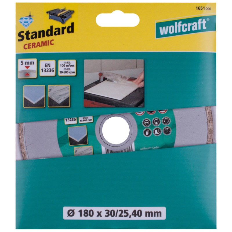 Disque à tronçonner en diamant Ø 180 mm WOLFCRAFT