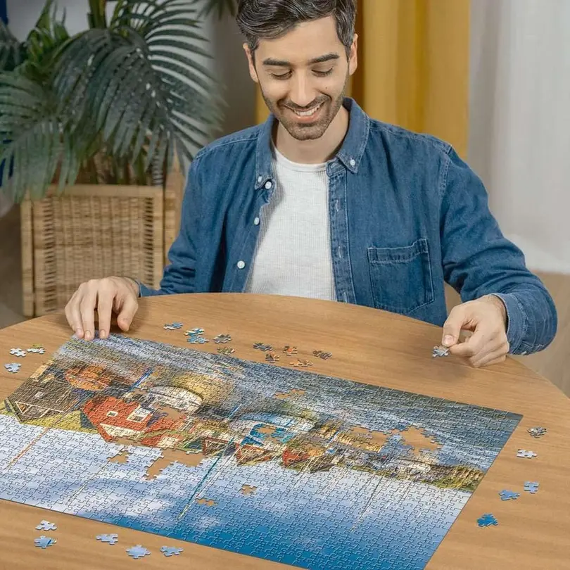 Puzzle Romantische Hafenwelt