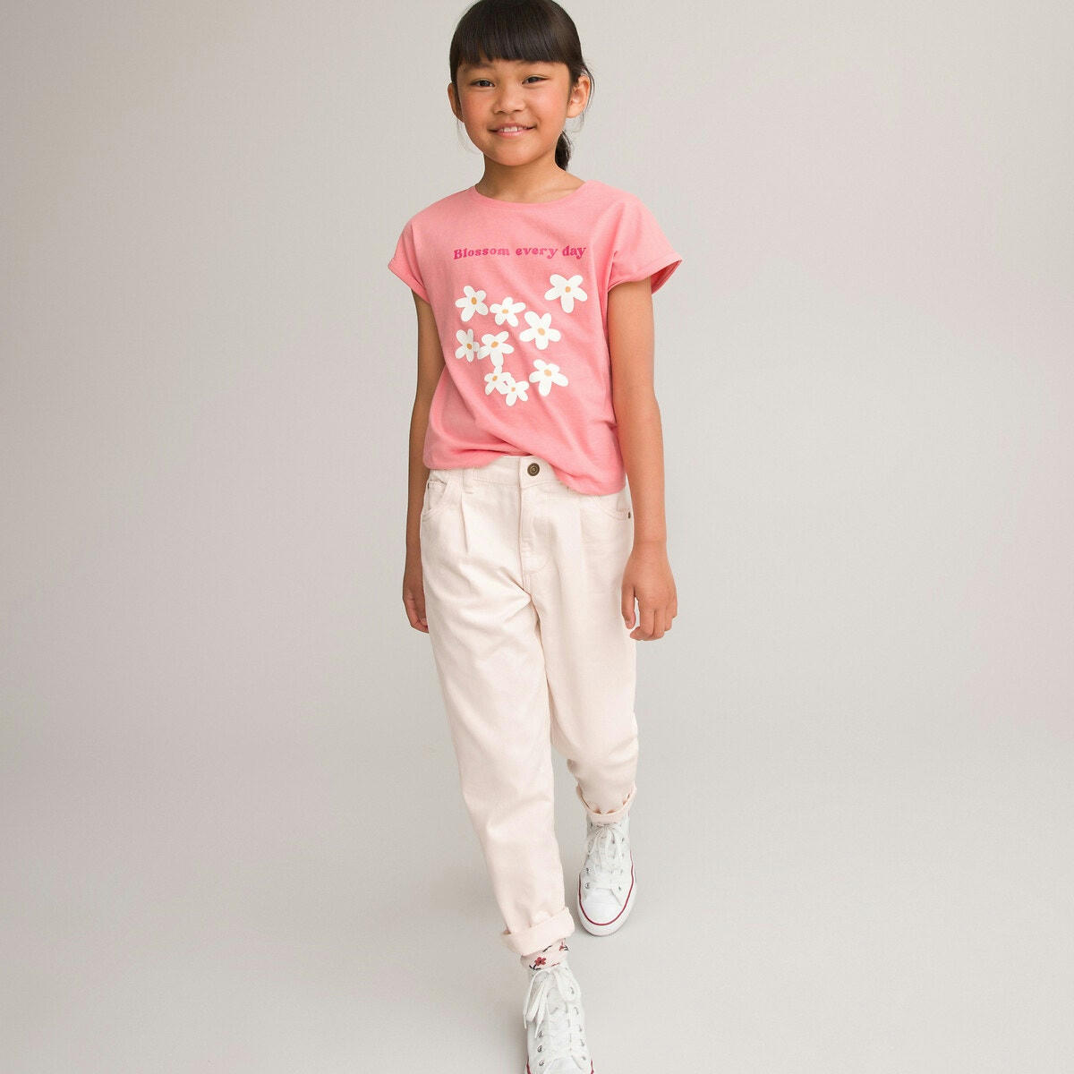 Pantalon carotte twill uni