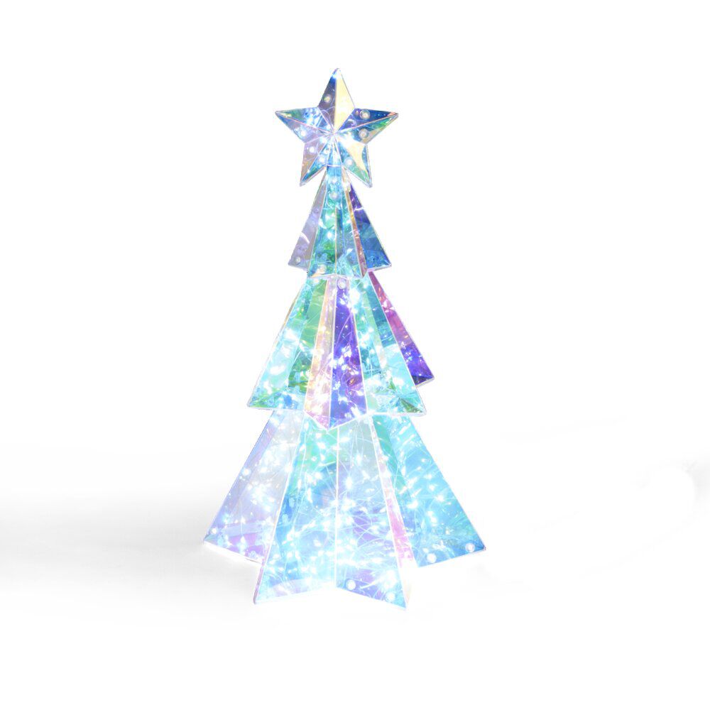 Sapin de No&euml;l LED iridescent H37cm