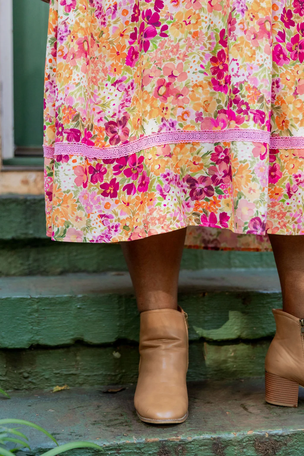 Long Sleeve Amberly Dress in Giardino Fall