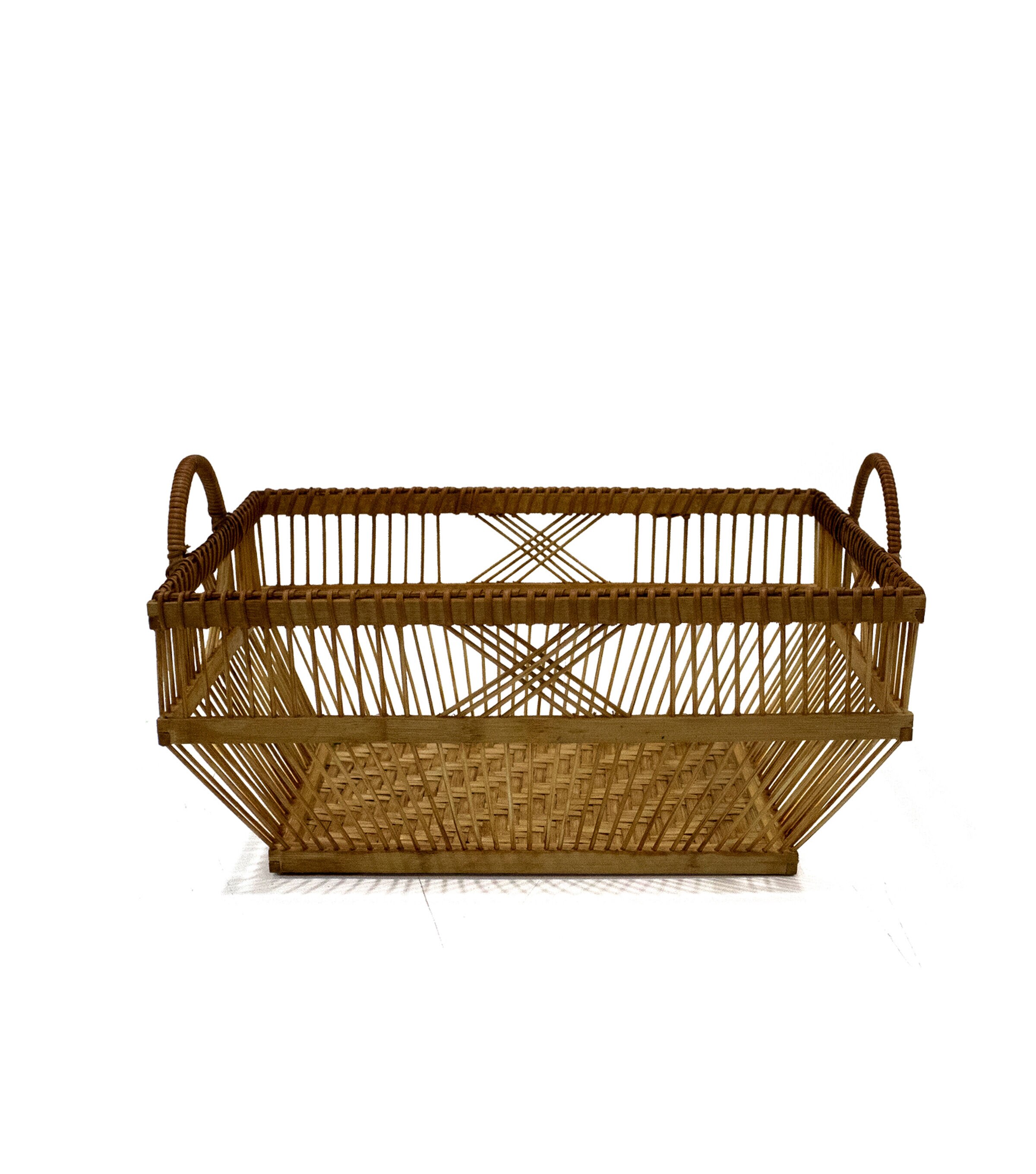 12 x 9 Bamboo Rattan Woven Basket by Place & Time