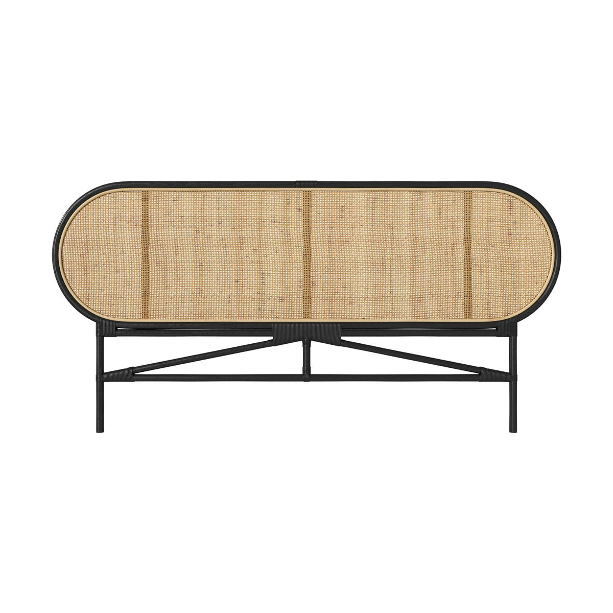 NAVAHINO - Tête de lit en rotin naturel et noir 160 cm