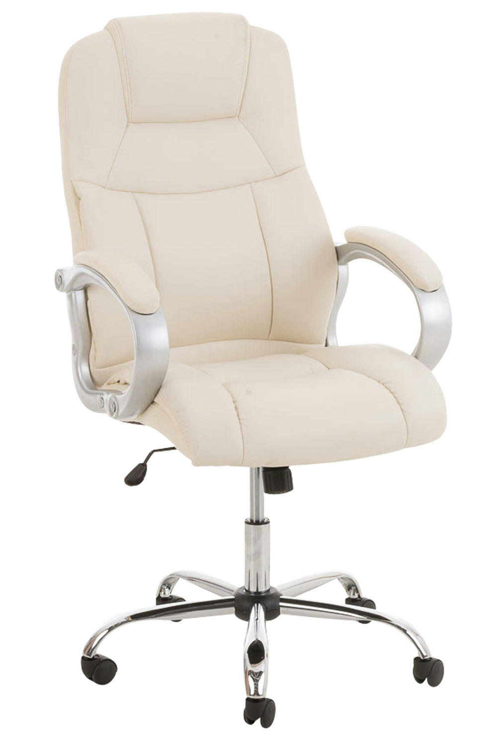 BIG APOLL - Chaise de bureau réglable pivotante en similicuir Crème