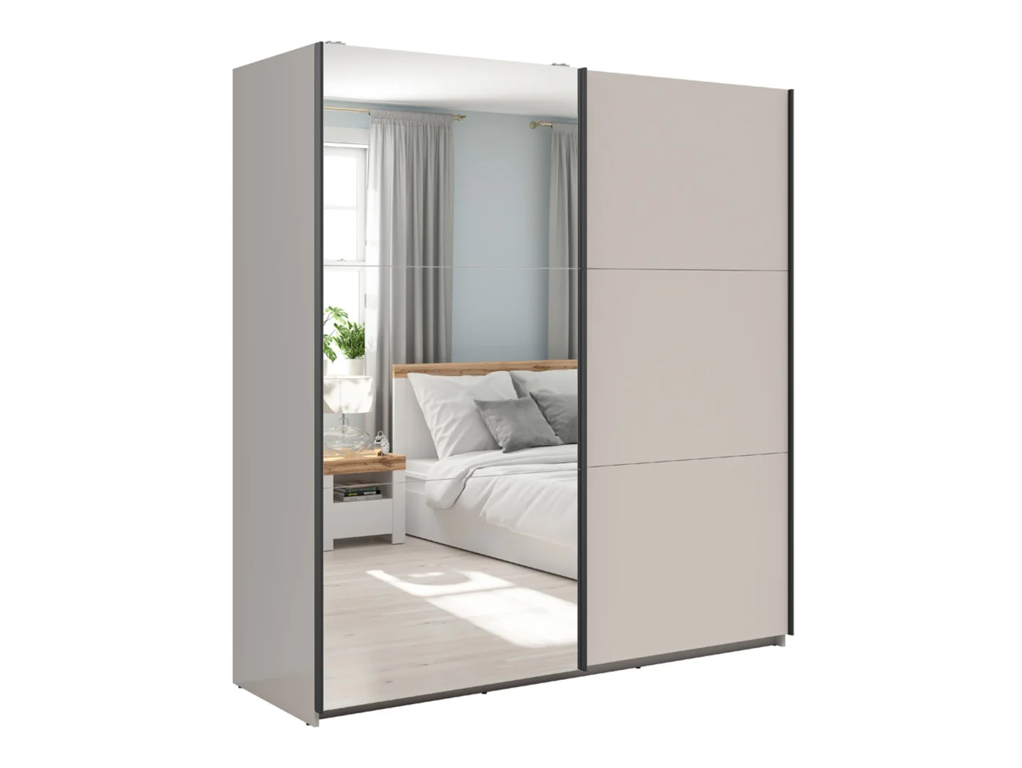 Szafa przesuwna Tetrix 183 cm z lustrem kaszmir