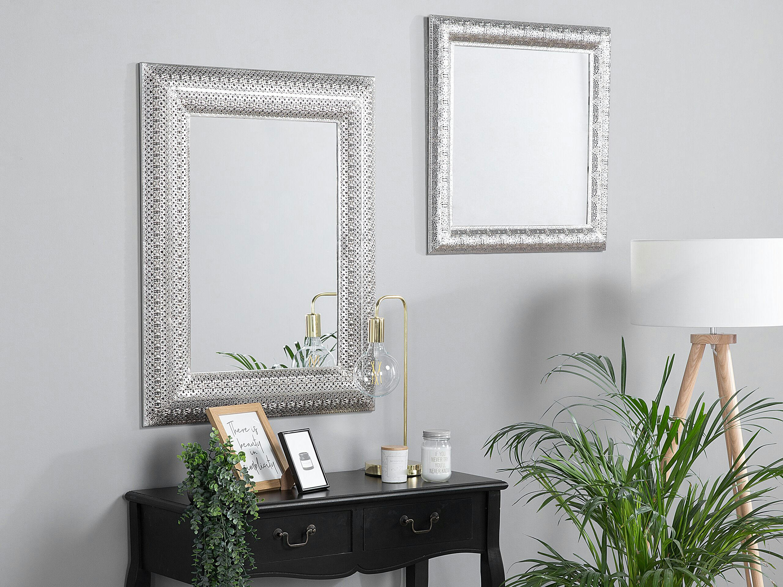 CAVAN - Miroir en métal argenté 65x65