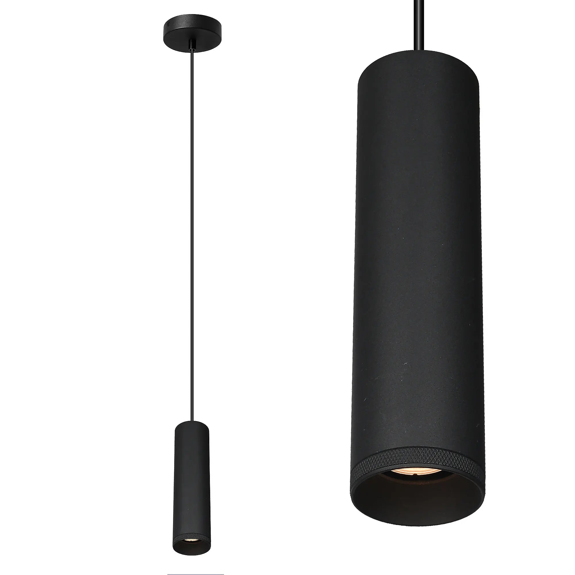 Artdelight hanglamp Milano - 1 lichts - 6.6 x 150  cm - zwart