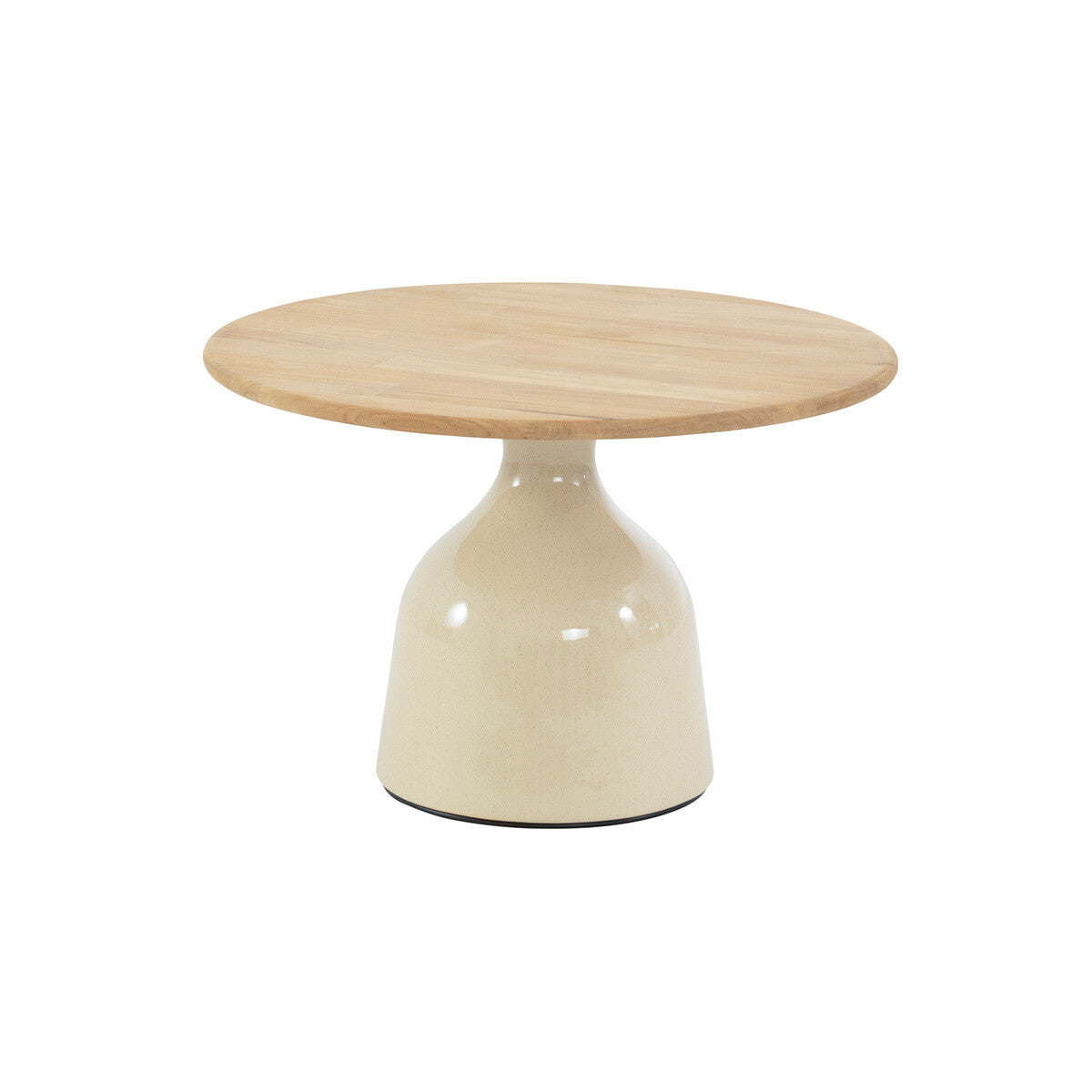 4 Seasons loungetafel June Ø60x38 cm creme - teak