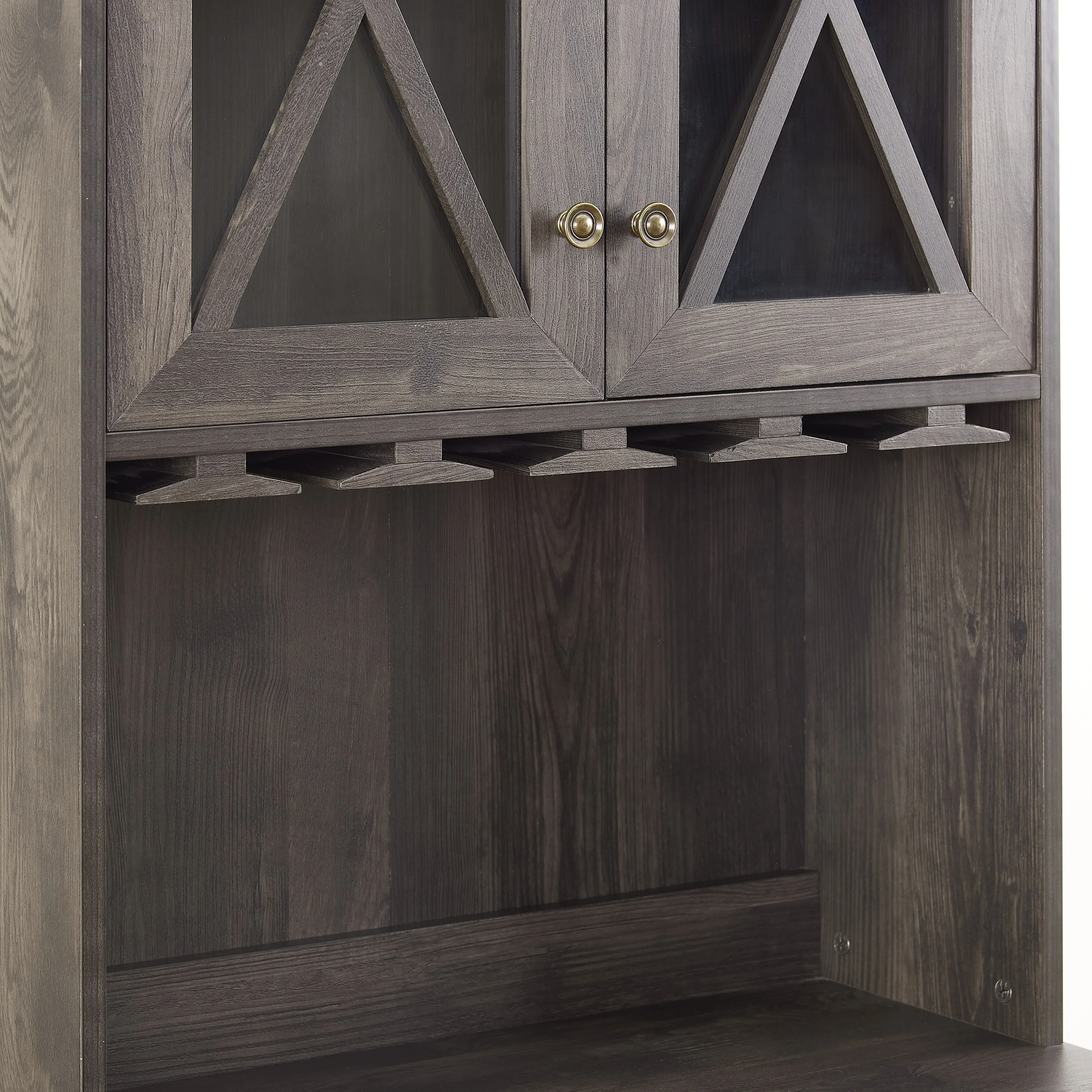 Farmhouse Bar Cabinet Kitchen Cabinet with Wine Rack