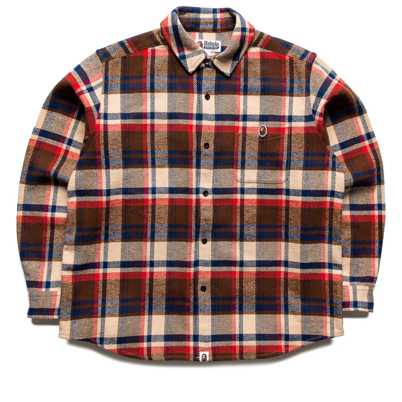 A Bathing Ape Bape Check Shirt - Red