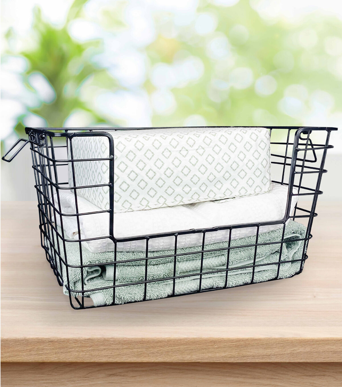 16 x 11 Black Metal Wire Basket by Place & Time