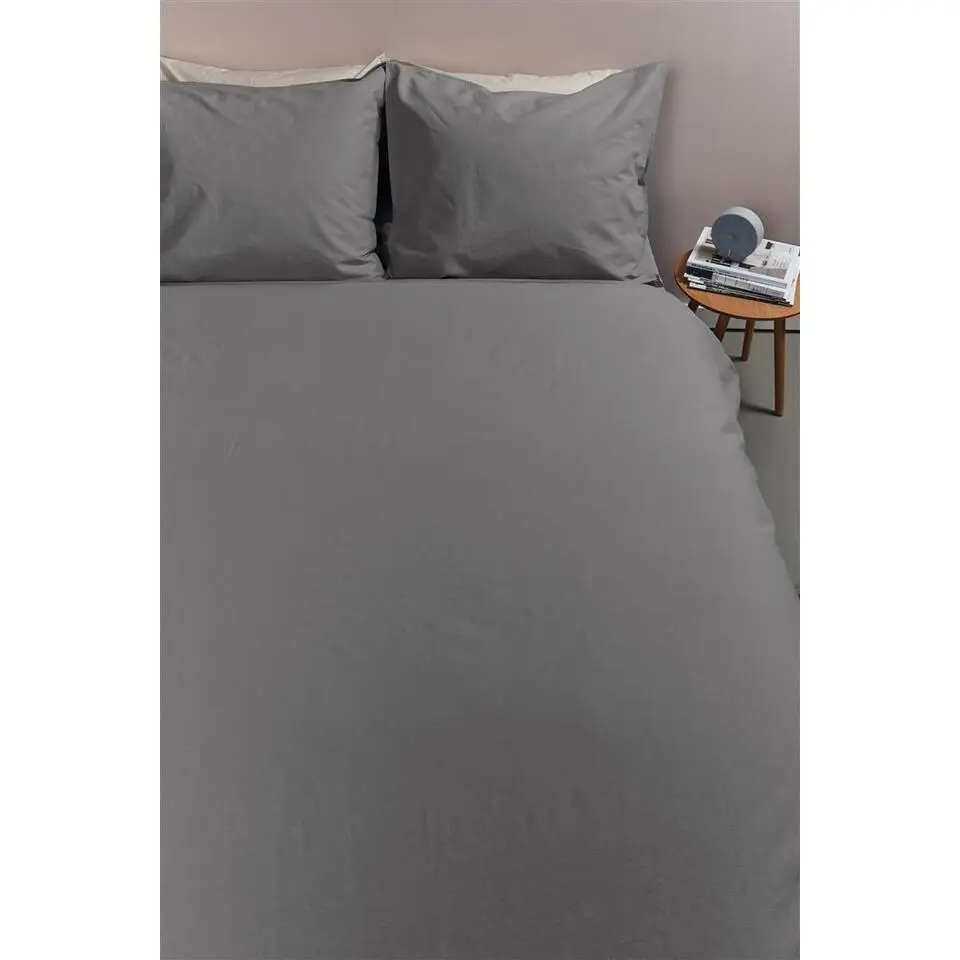 Ambiante Cotton Uni dekbedovertrek - 260x200/220 - Grijs