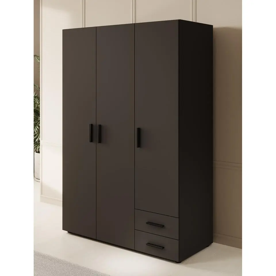 Meubella - Kledingkast Bellini - Antraciet - 120 cm