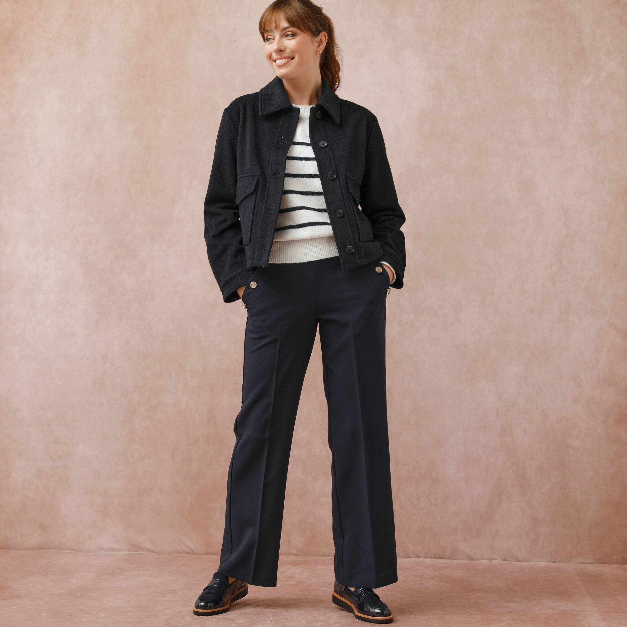 Veste courte en drap de laine