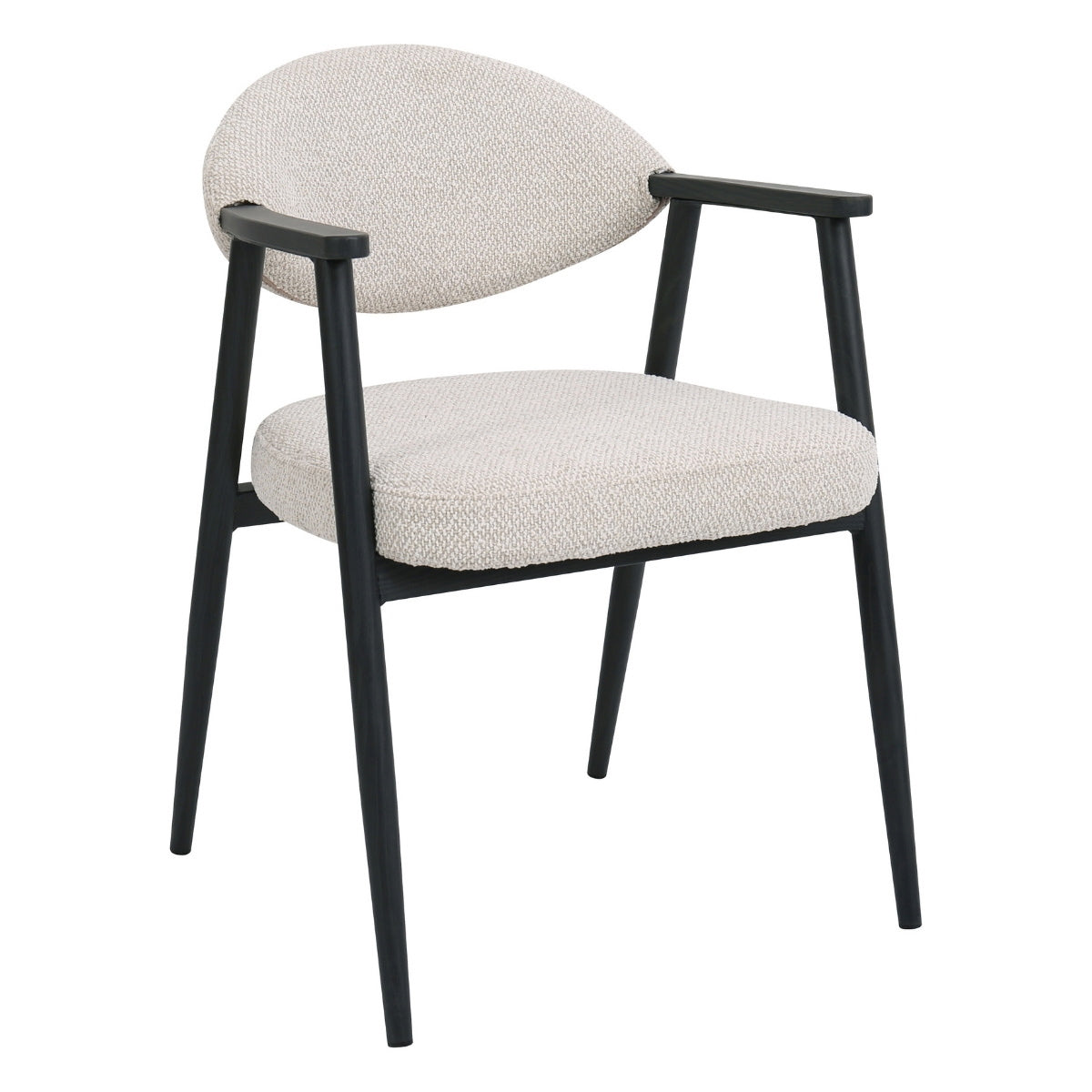 DÉJA Living Eetkamerstoel Karup - Beige/Zwart - Set van 2