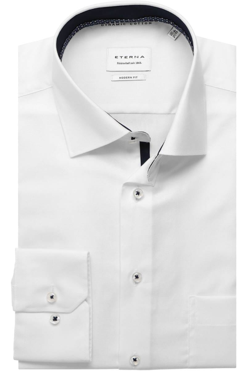 ETERNA Dynamic Cotton Modern Fit Hemd weiss, Einfarbig