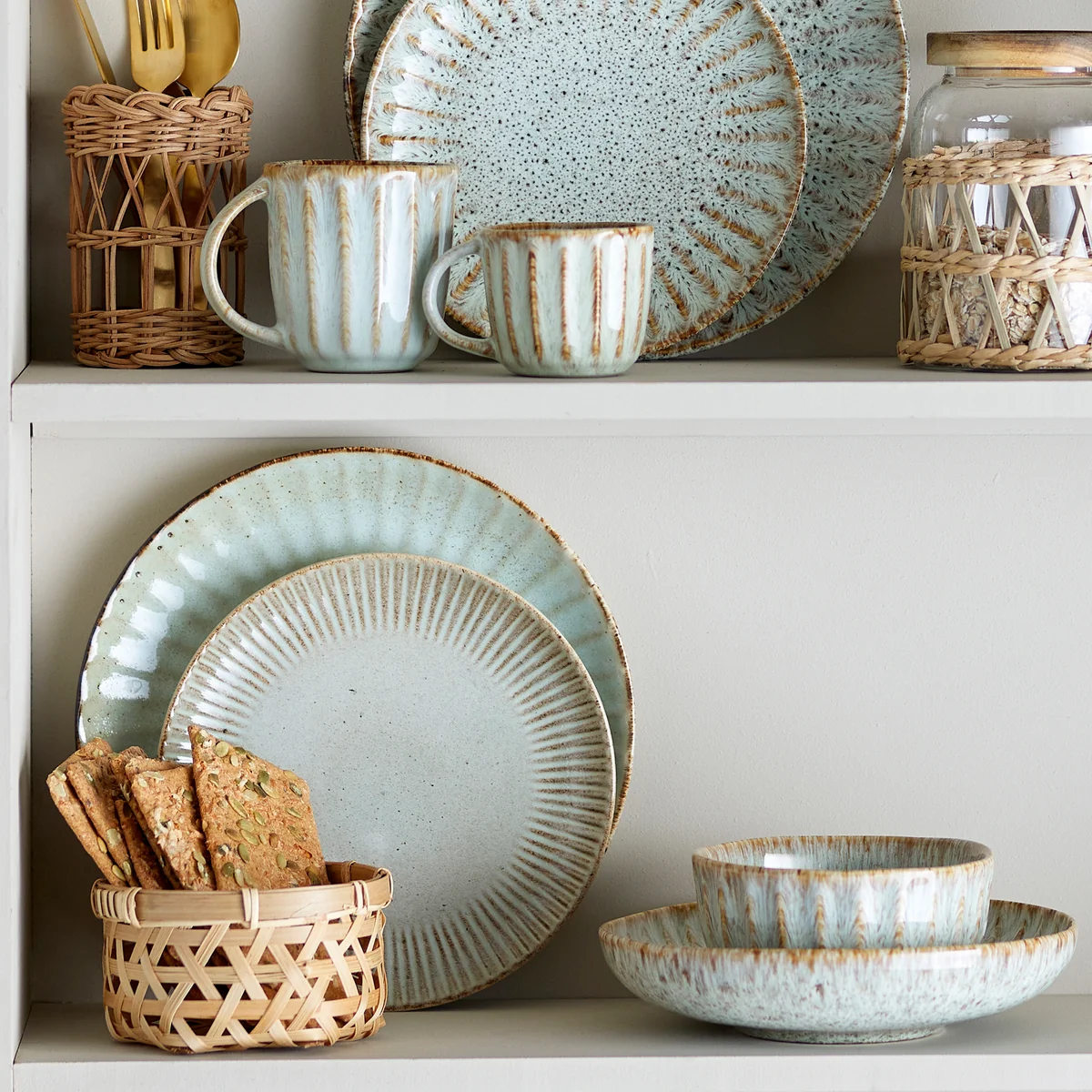 Bloomingville - Fleur Dinnerset, natur (12-tlg.)