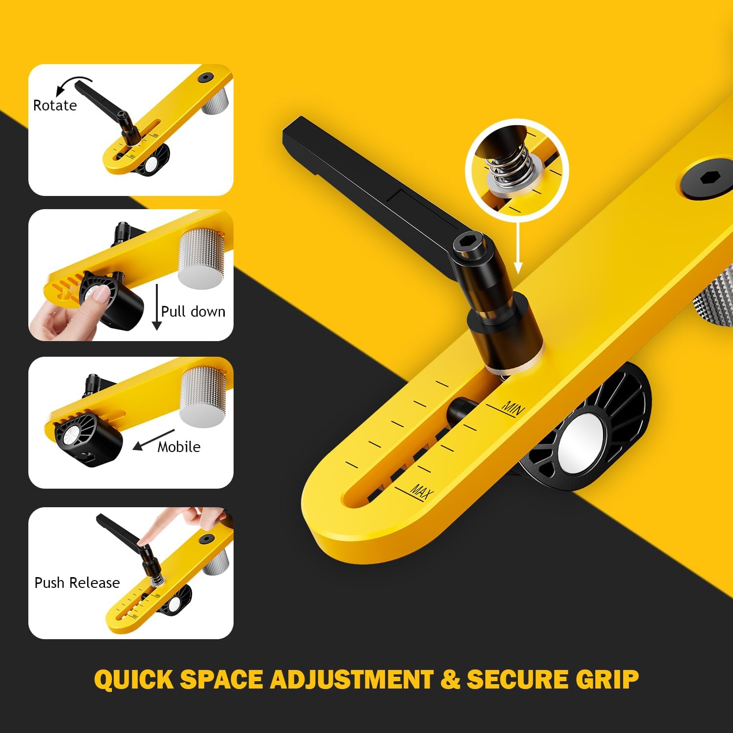 Deck Board Straightener Tool - Heavy Duty Straightener Tool, Quick Install & Foldable Design to Correct Gaps & Misalignment in Seconds, Upgraded