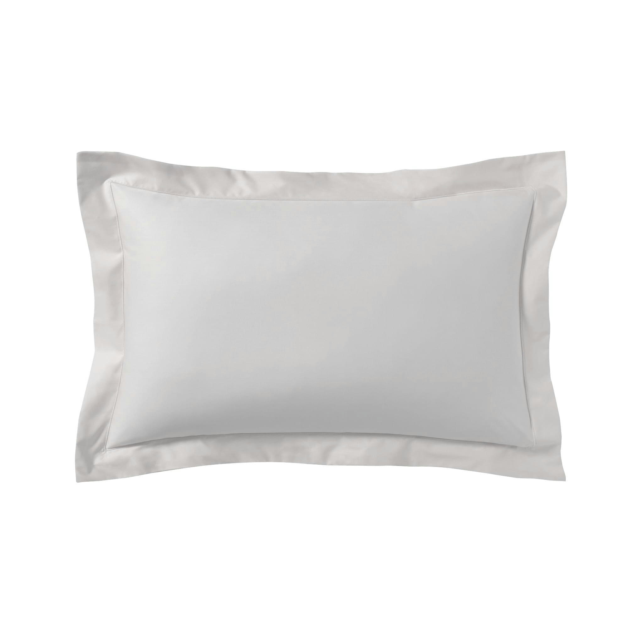 ROYAL LINE - Taie d'oreiller unie en percale de coton gris 50x70