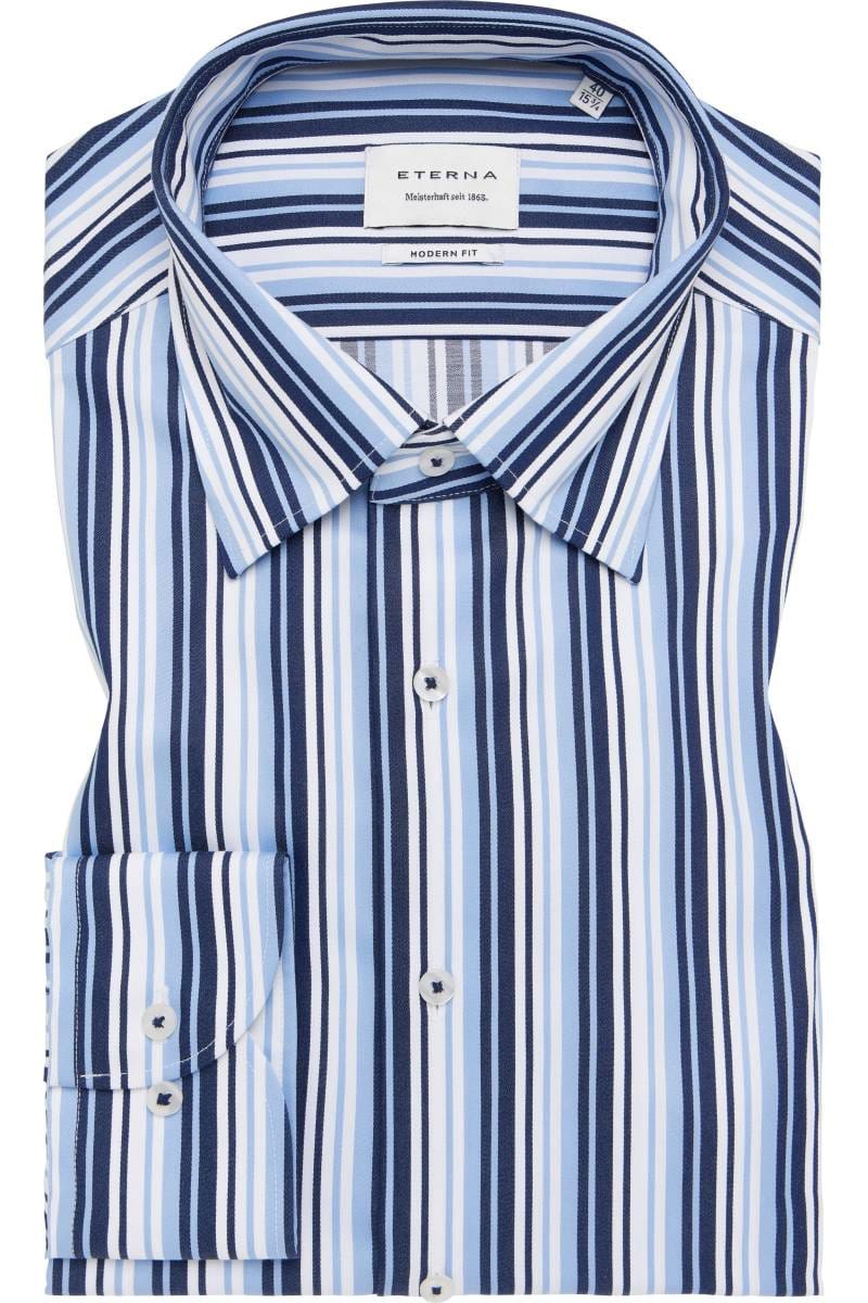 ETERNA Modern Fit Hemd blau, Gestreift