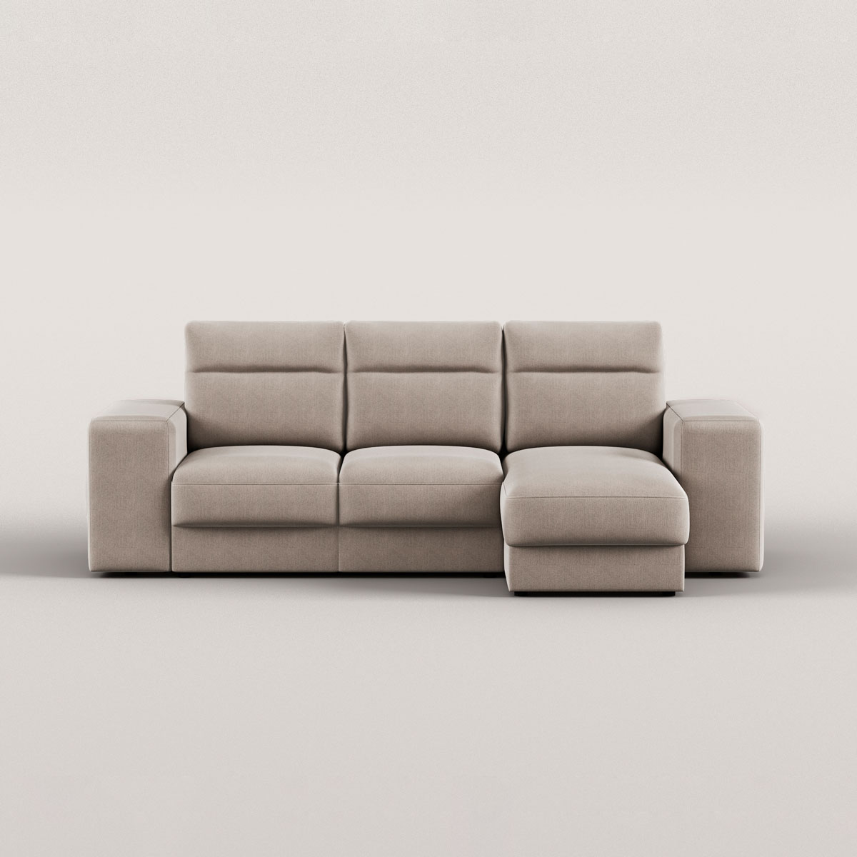 Sofá cama TRENTO taupe com chaise longue