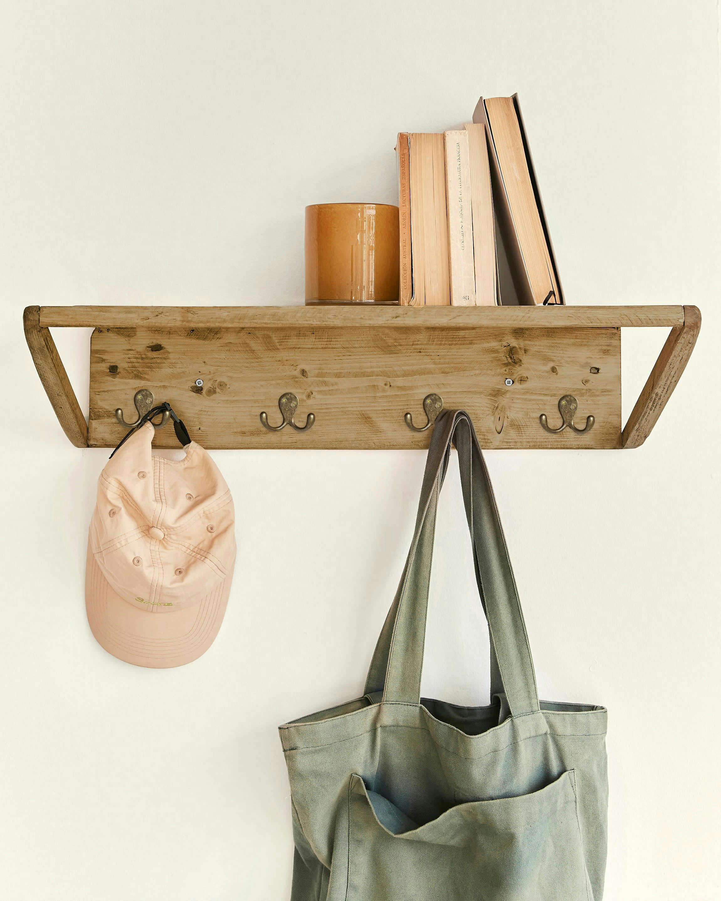 OLIJON - Portemanteau mural en bois massif récupéré