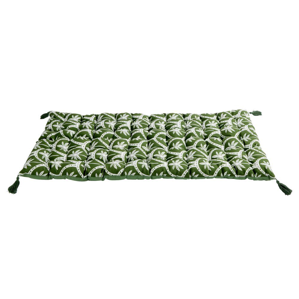 Matelas de sol Baya motif palmier vert et blanc 60x120cm