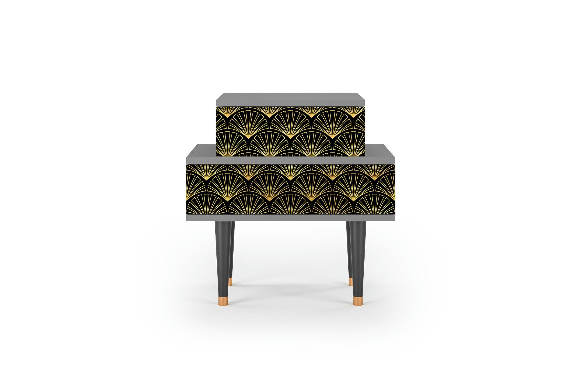 BIRD OF JUNO - Table de chevet noir 2 tiroirs L 58 cm