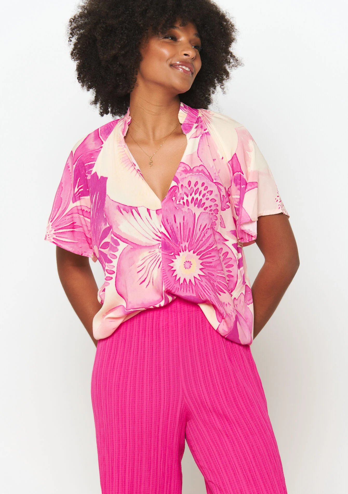 Blouse met bloemenprint