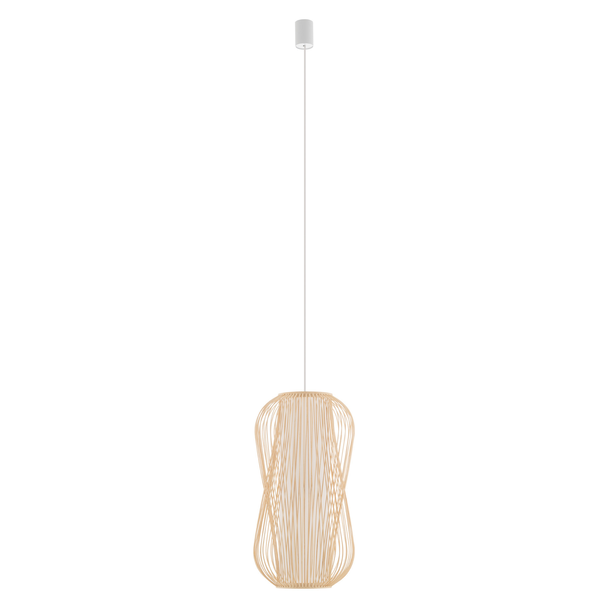 Lampa wisząca naturalne drewno-biała PUKET L 1xE27x25W Nowodvorski