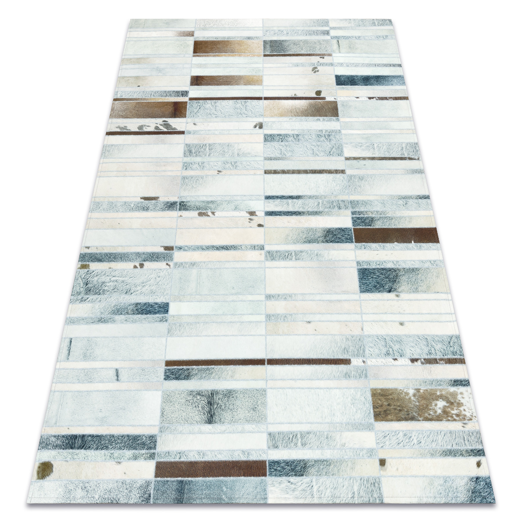 Dywan PATCHWORK 21717 beż - Skóra bydlęca, Deski120x170 cm