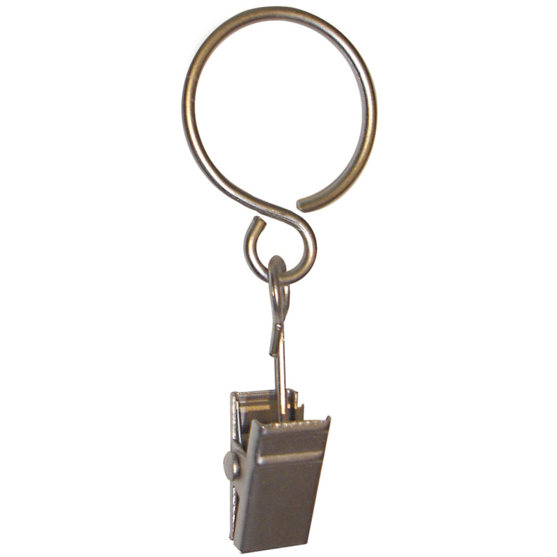 Anneau de tringlerie pince grand modèle nickel mat 10 pièces MOBOIS