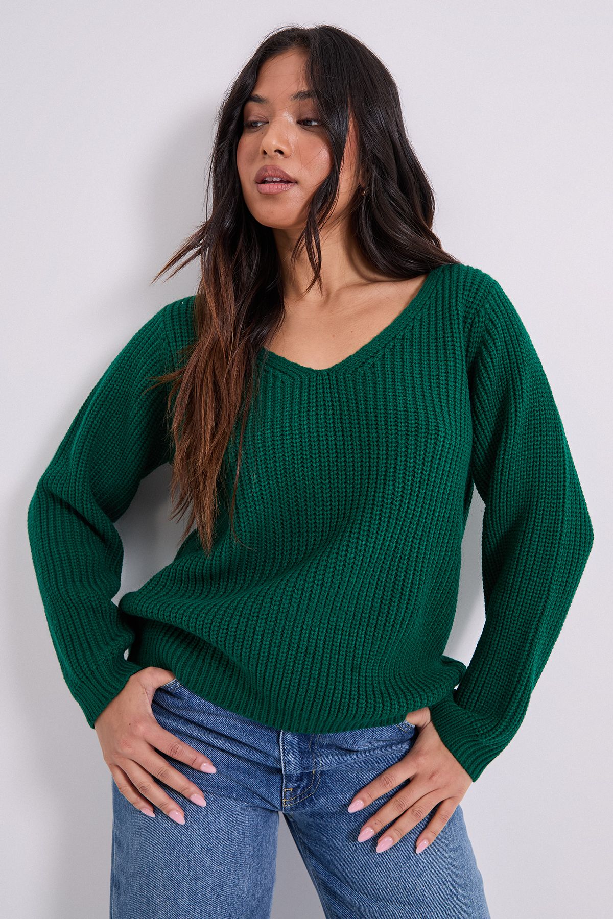 Dorothy Perkins Petite V Neck Knitted Jumper