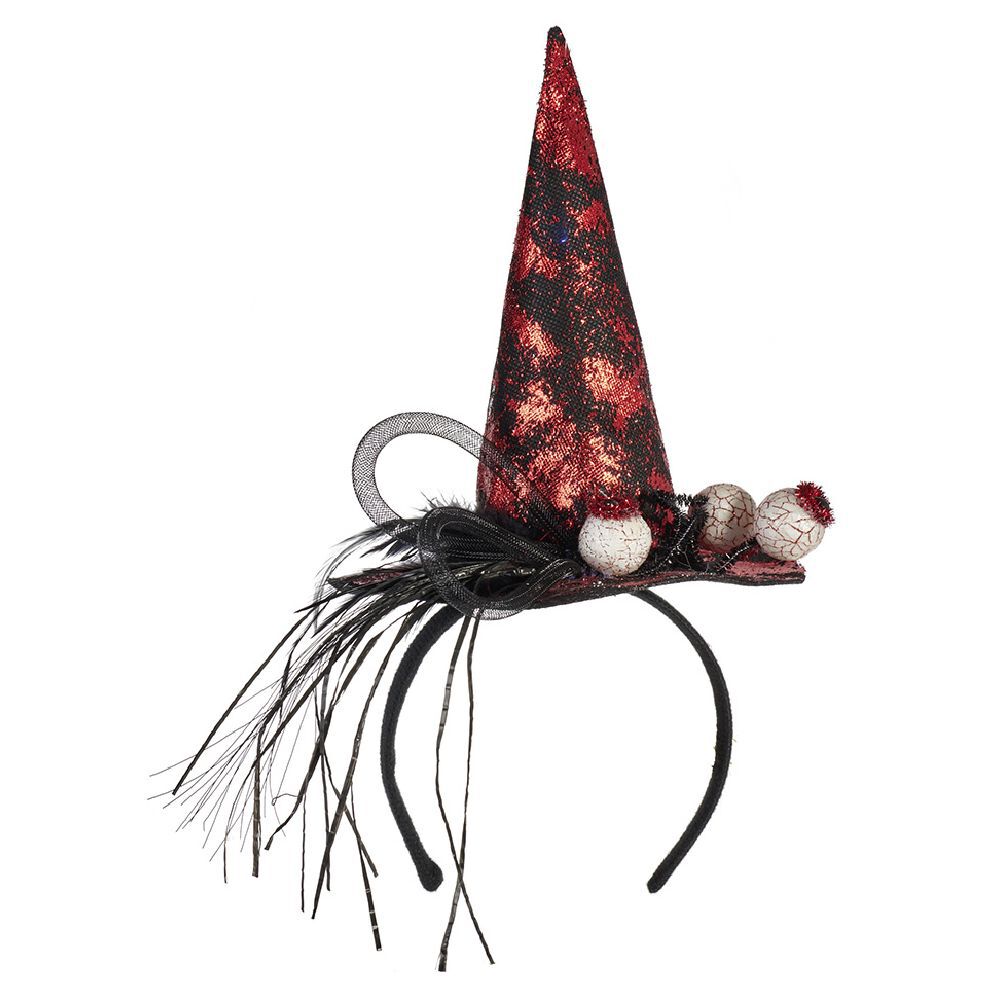Serre tête chapeau et yeux globuleux lumineux Halloween