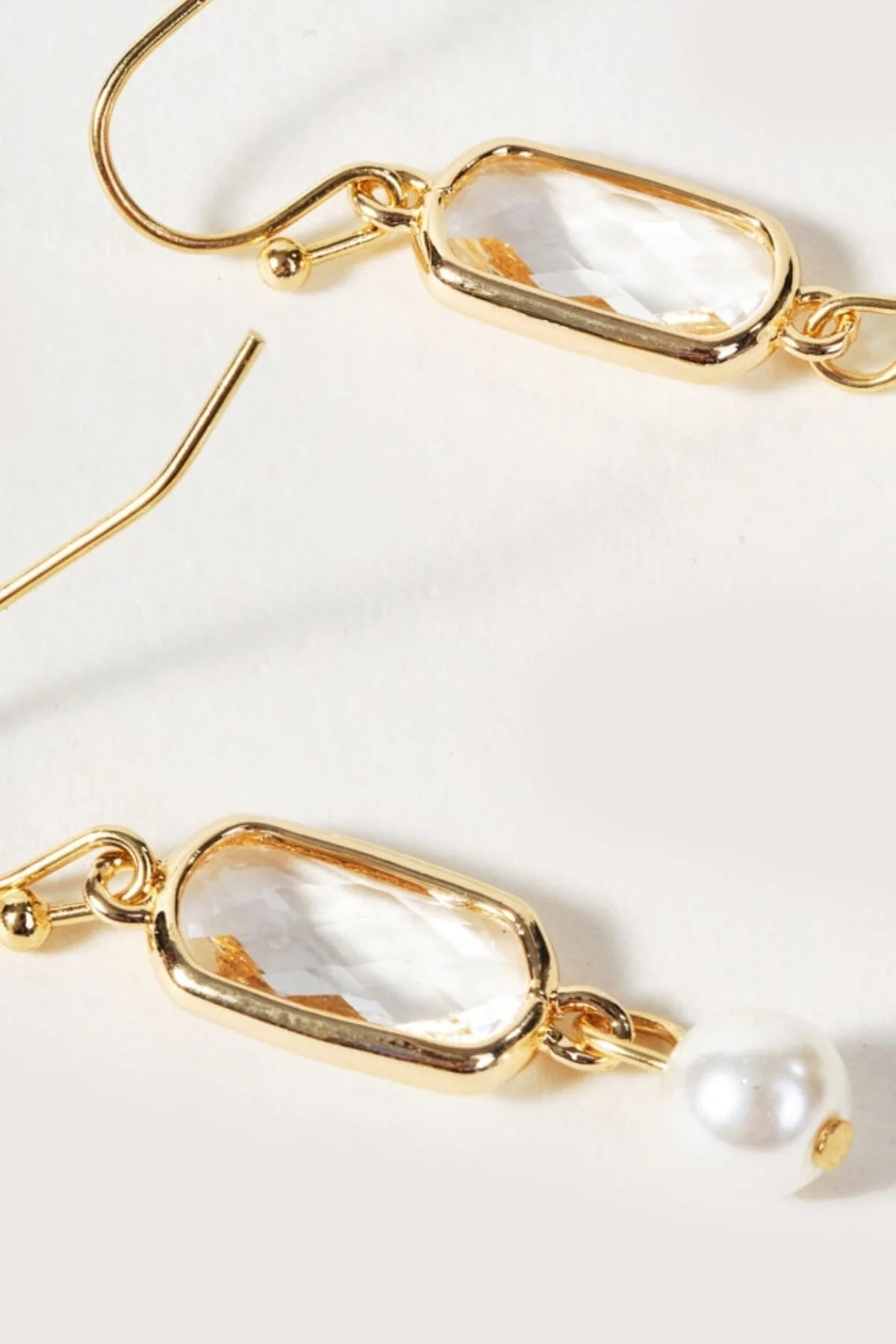 White Faux Pearl Drop Earrings