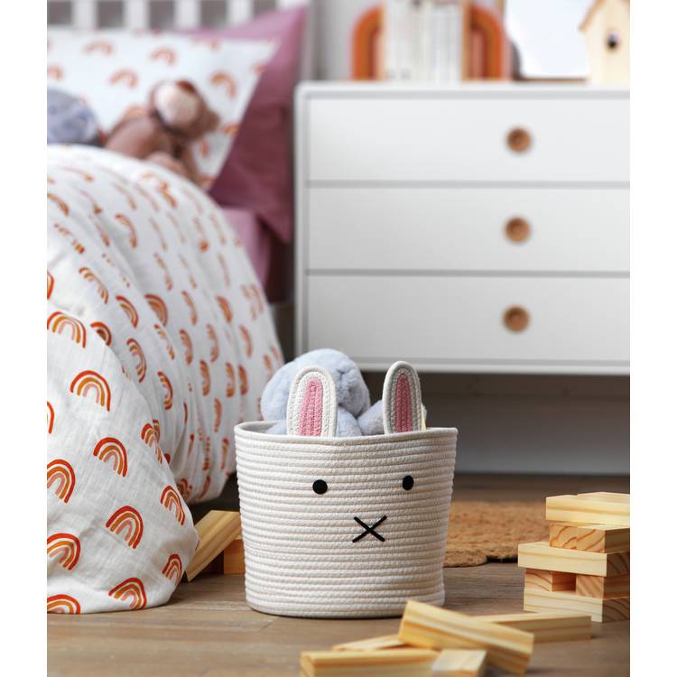 Habitat Bunny Rope Kids Storage Basket - Cream